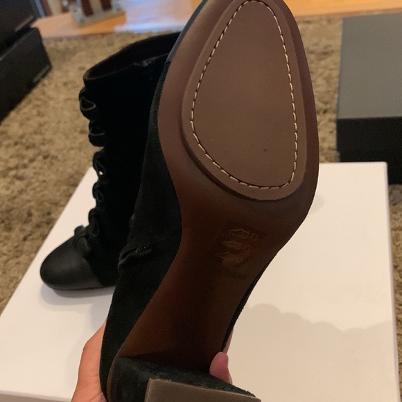 See by Chloe black suede zip up booties with bow detail size 39 (9) - Picture 3 of 7